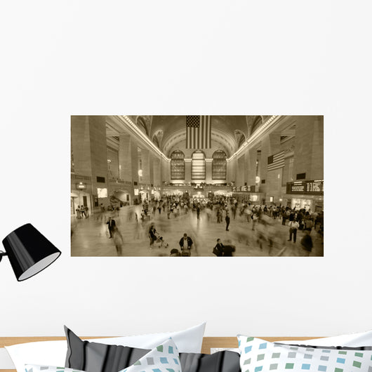 Fast Crowd Moving in Grand Central Station Wall Mural