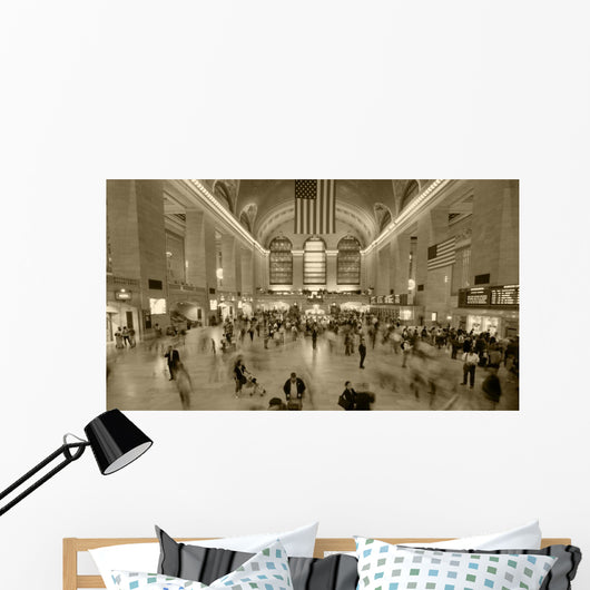 Fast Crowd Moving in Grand Central Station Wall Mural