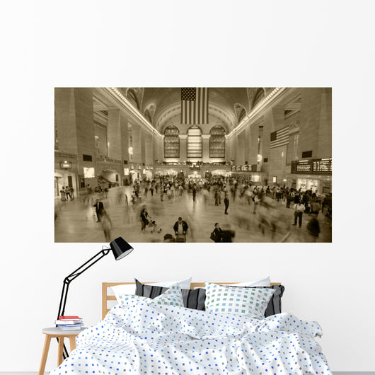 Fast Crowd Moving in Grand Central Station Wall Mural