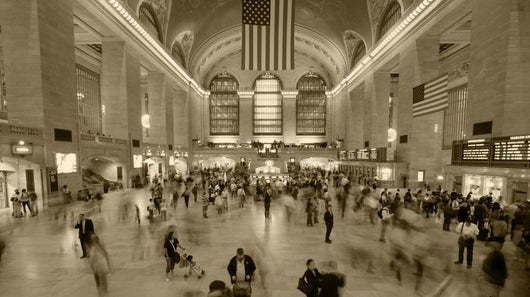 Fast Crowd Moving in Grand Central Station Wall Mural