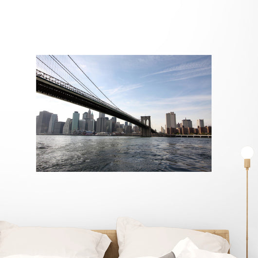 brooklyn bridge with manhatten in background, nyc Wall Mural