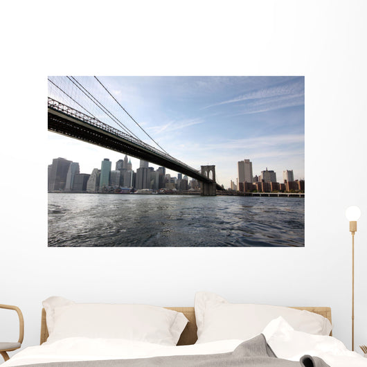 brooklyn bridge with manhatten in background, nyc Wall Mural
