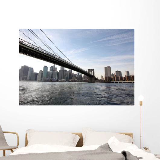 brooklyn bridge with manhatten in background, nyc Wall Mural