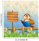 An owl reading a book beside a wooden signboard Wall Mural