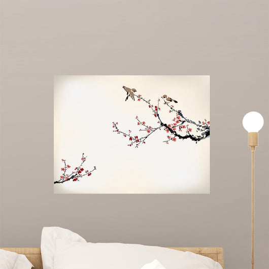 sweet winter cherrybvlossoms Wall Mural