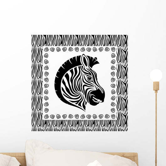 Zebra Illustration Wall Decal