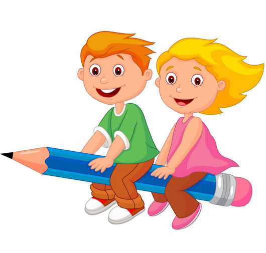Boy and Girl Learning Wall Decal
