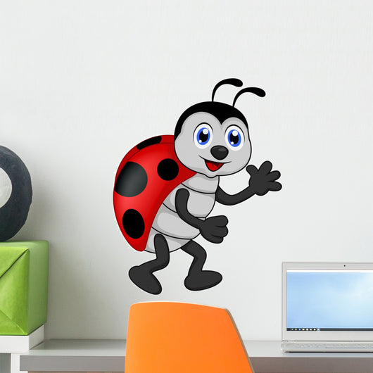 funny lady bug cartoon Wall Decal