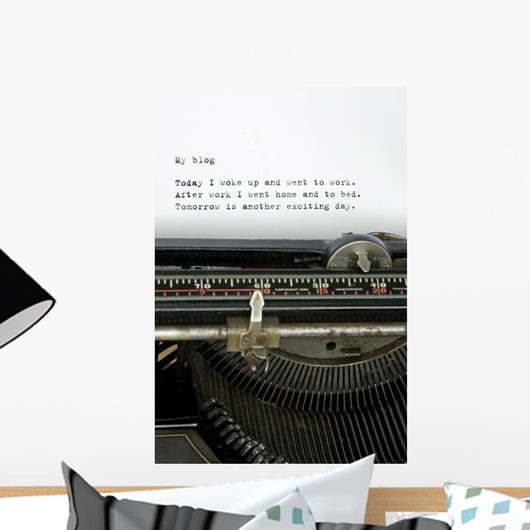 Retro typewriter with mundane blog Wall Mural