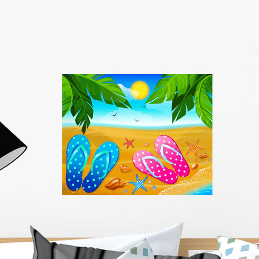 Flip-flops Sand Beach Illustration