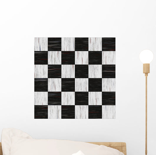 Old Diner Checkerboard Linoleum - Seamless Texture Wall Mural