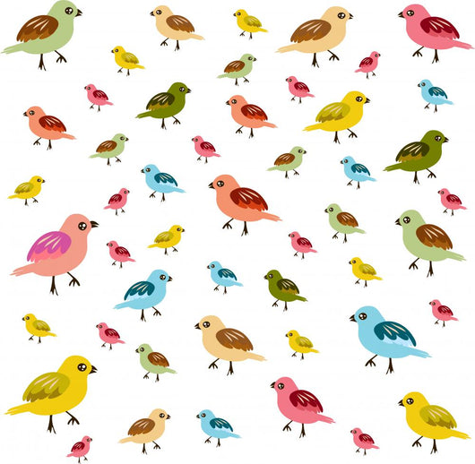 Cute Birds Wall Mural