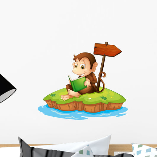 Monkey Reading Book Island