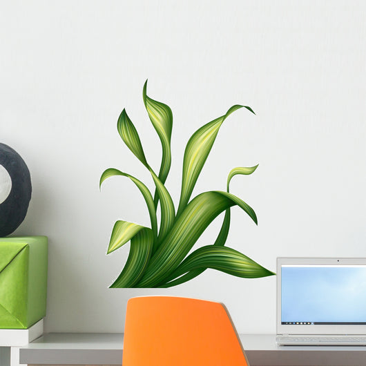 creative foliage, green leaves and grass illustration Wall Decal