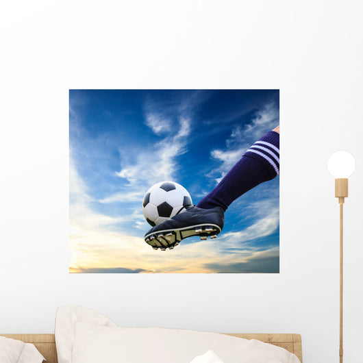 Foot Kicking Soccer Ball