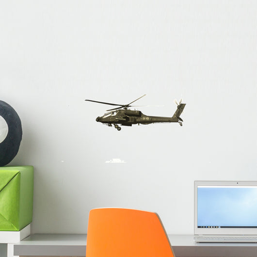 Apache Helicopter over White