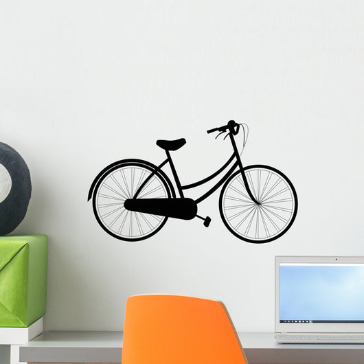 black silhouette of bicycle Wall Decal