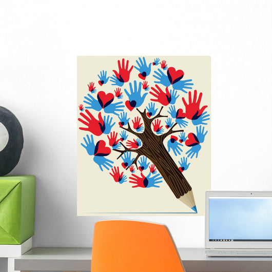 Love Hands Concept Pencil Wall Mural