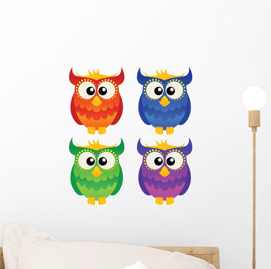 Set Four Cute Owls