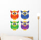 Set Four Cute Owls