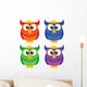Set Four Cute Owls