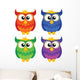 Set Four Cute Owls