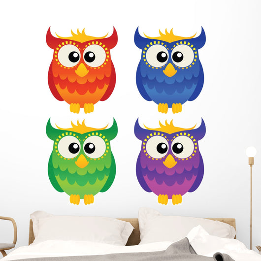 Set Four Cute Owls