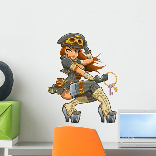 Sexy Steampunk Aviator Wall Decal