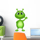 Cute Green Alien Cartoon Wall Mural