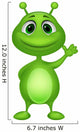 Cute Green Alien Cartoon Wall Mural