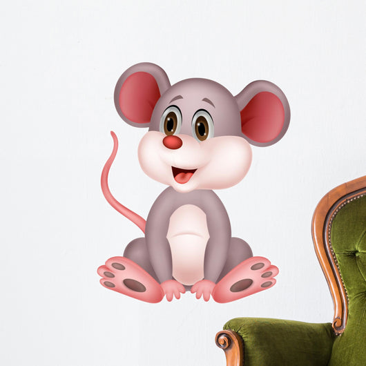 Cute mouse cartoon Wall Decal