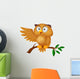 Cute Owl Cartoon Waving Wall Decal