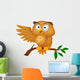 Cute owl cartoon waving Wall Decal