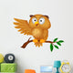 Cute owl cartoon waving Wall Decal
