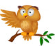 Cute owl cartoon waving Wall Decal