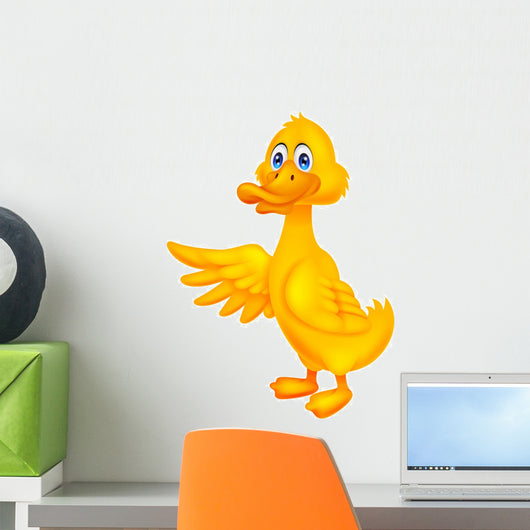 Cute duck cartoon waving Wall Decal