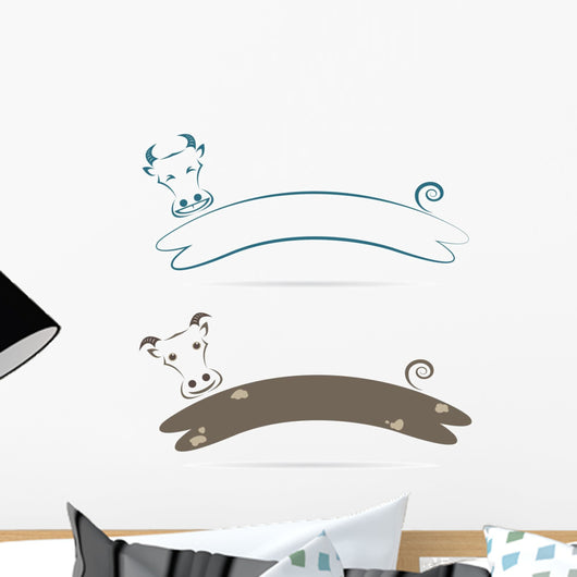Vector image of an cow Wall Decal