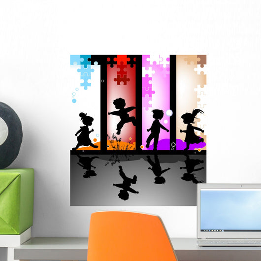 kids silhouettes Wall Mural