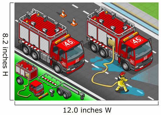 Isometric Firefighter Truck Front