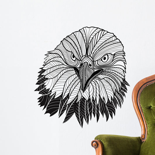 Bald eagle head as USA symbol for mascot or emblem design logo. Wall Decal
