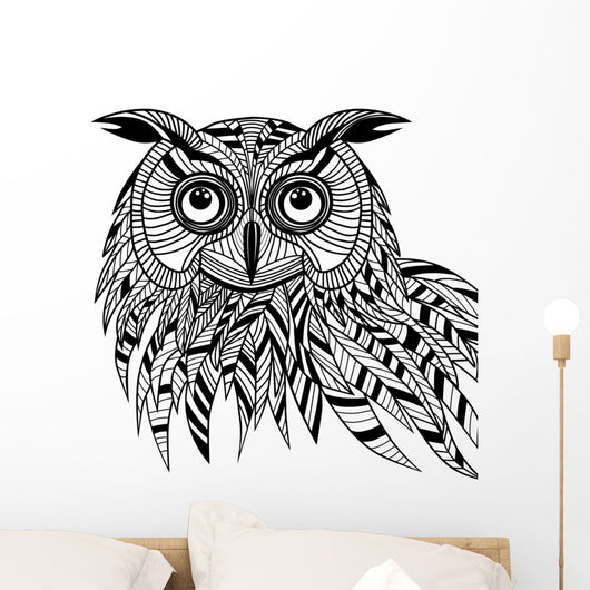 Owl bird head as halloween symbol for mascot or emblem design, s Wall Decal