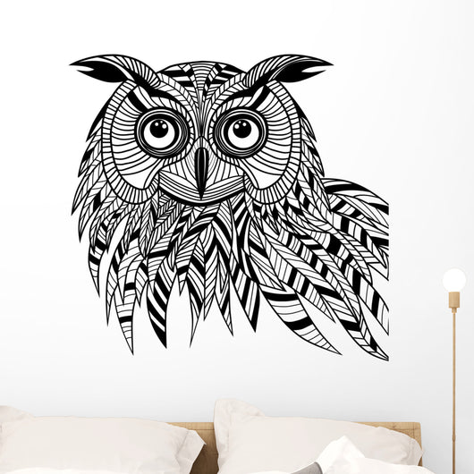 Owl bird head as halloween symbol for mascot or emblem design, s Wall Decal