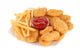 Fried chicken nuggets with french fries and sauce isolated Wall Decal