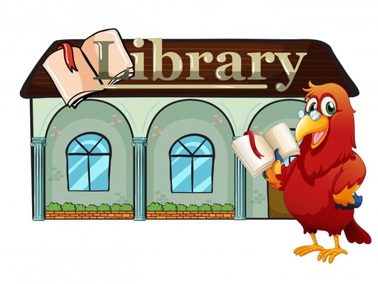Parrot Holding Book outside Wall Decal