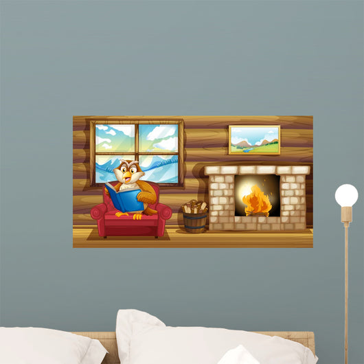 Owl Reading Book beside