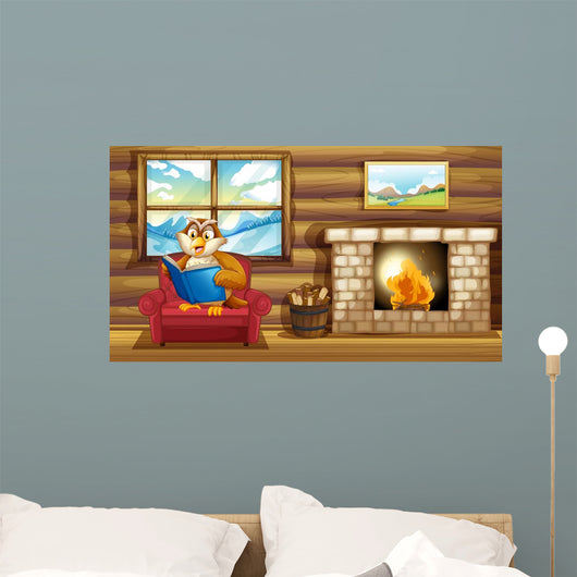 Owl Reading Book beside