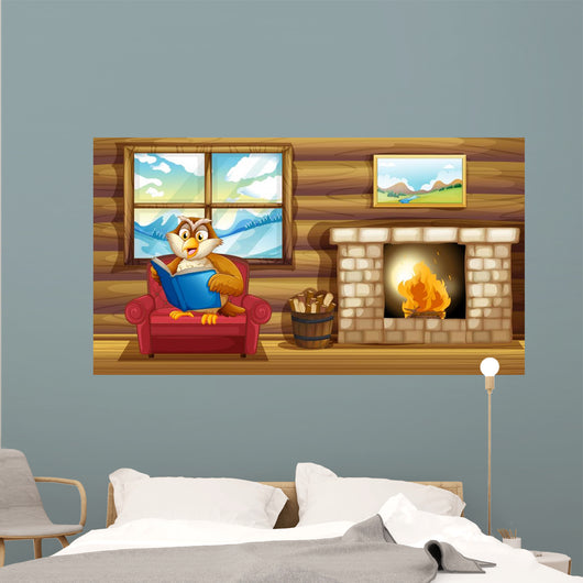 Owl Reading Book beside