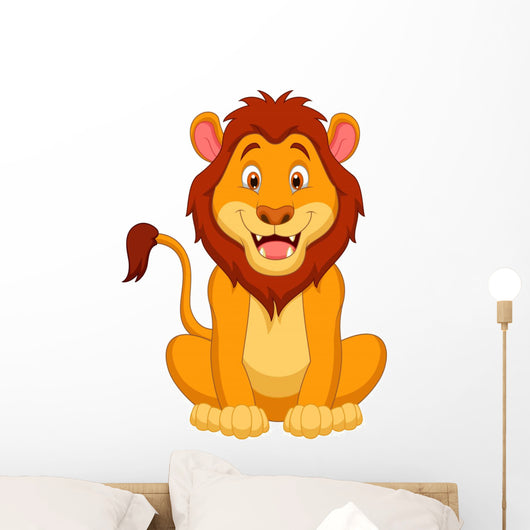 Cute lion cartoon Wall Decal