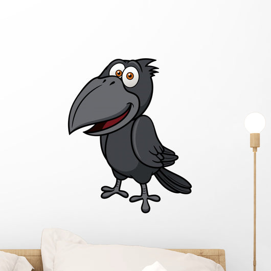 Vector illustration of Cartoon crow Wall Decal