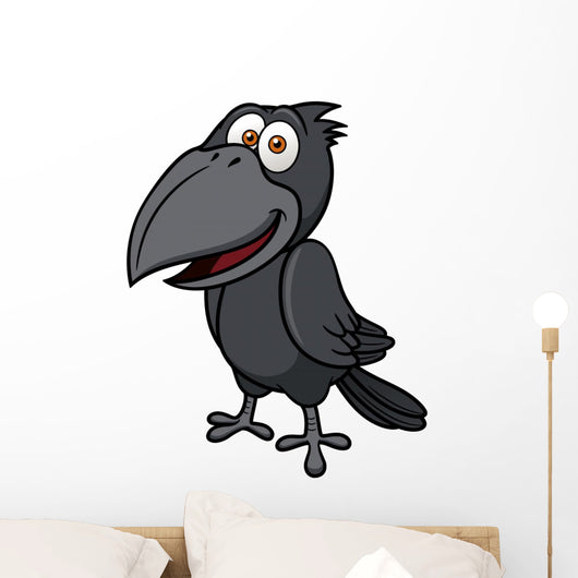 Vector illustration of Cartoon crow Wall Decal